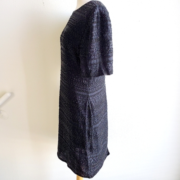 Vintage Scala Silk Beaded Sheath Dress - Picture 2 of 4